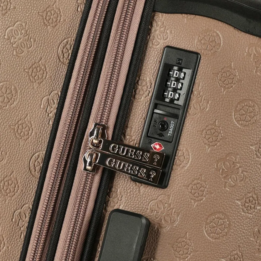 Guess Hartgepäck|4-Rollen Koffer<Wilder 4 Rollen Trolley 64 cm mit Dehnfalte dark oak