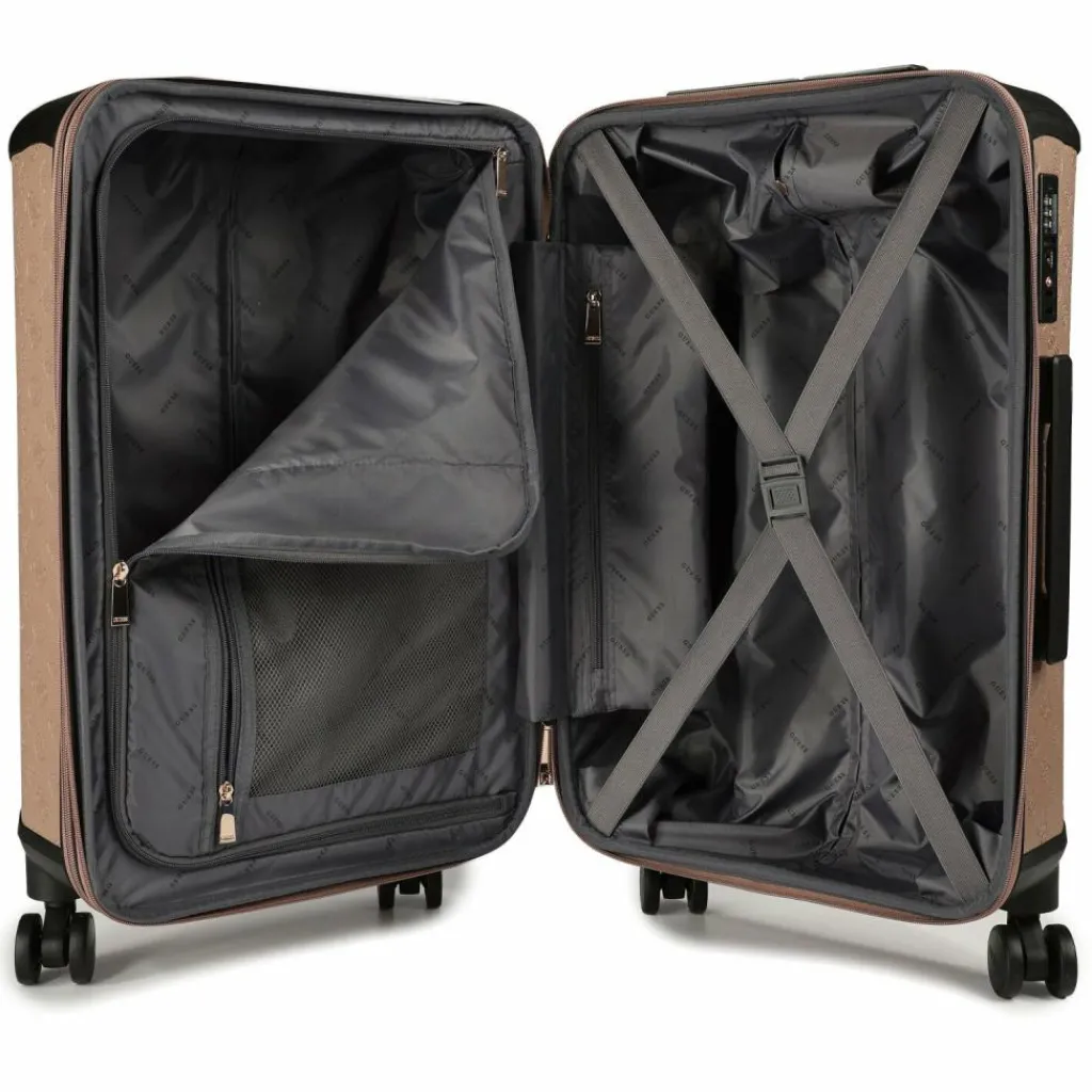Guess Hartgepäck|4-Rollen Koffer<Wilder 4 Rollen Trolley 64 cm mit Dehnfalte dark oak