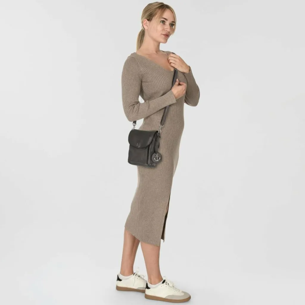 New Harbour 2nd Anchor Love Iben Umhängetasche Leder 21 cm dark ash