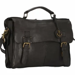 Sale Harbour 2nd Cool Casual Bodil Aktentasche Leder 35 cm Laptopfach dark ash