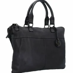 Discount Harbour 2nd Cool Casual Conny Aktentasche Leder 38 cm Laptopfach dark ash