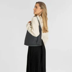 New Harbour 2nd Just Pure Kiana Schultertasche Leder 37 cm dark ash