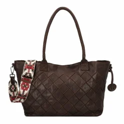 Harbour 2nd Schultertaschen<Leontina Schultertasche Leder 40 cm chocolate brown