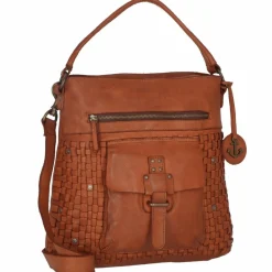 Harbour 2nd Soft Weaving Iris Schultertasche Leder 33 cm charming cognac