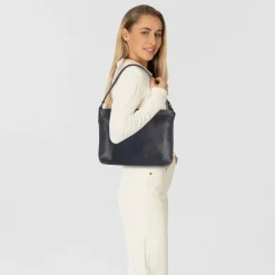 Harold's Schultertaschen<Caugio Schultertasche Leder 32 cm dunkelblau