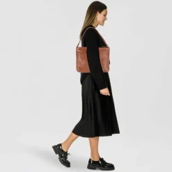 New Harold's Caugio Schultertasche Leder 32 cm cognac