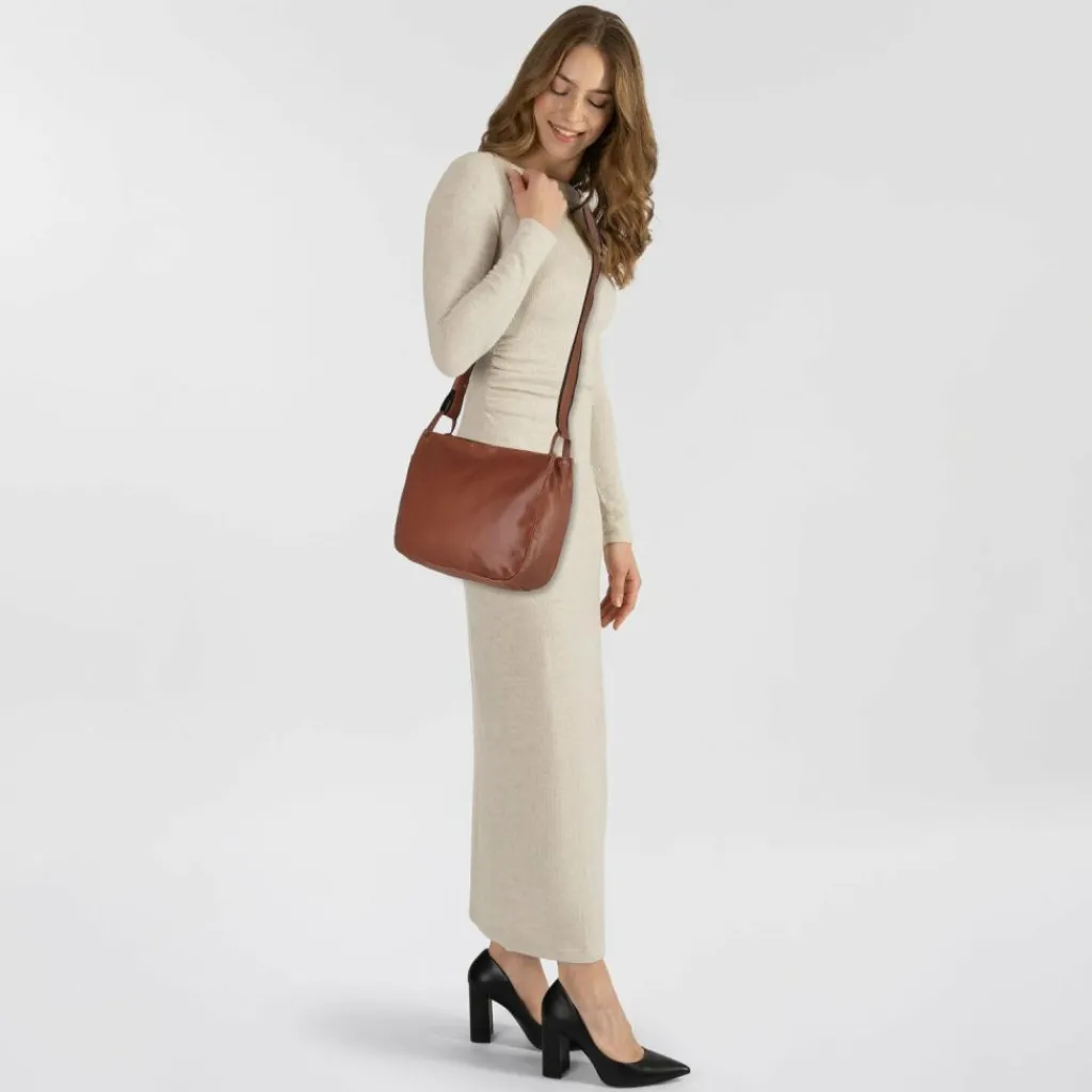 Harold's Caugio Umhängetasche Leder 31 cm cognac