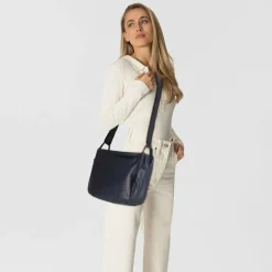 Harold's Umhängetaschen<Caugio Umhängetasche Leder 31 cm dunkelblau