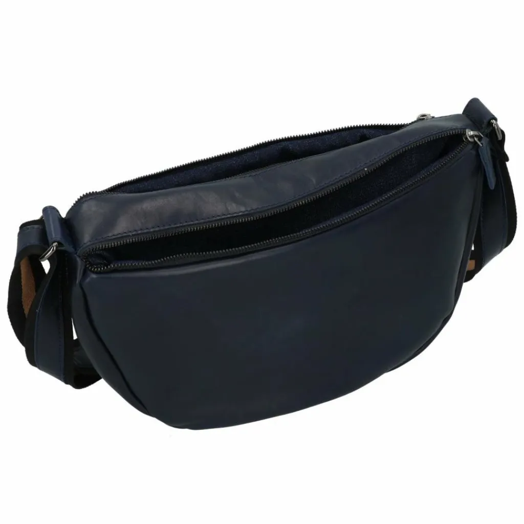 Hot Harold's Caugio Umhängetasche Leder 36 cm dunkelblau