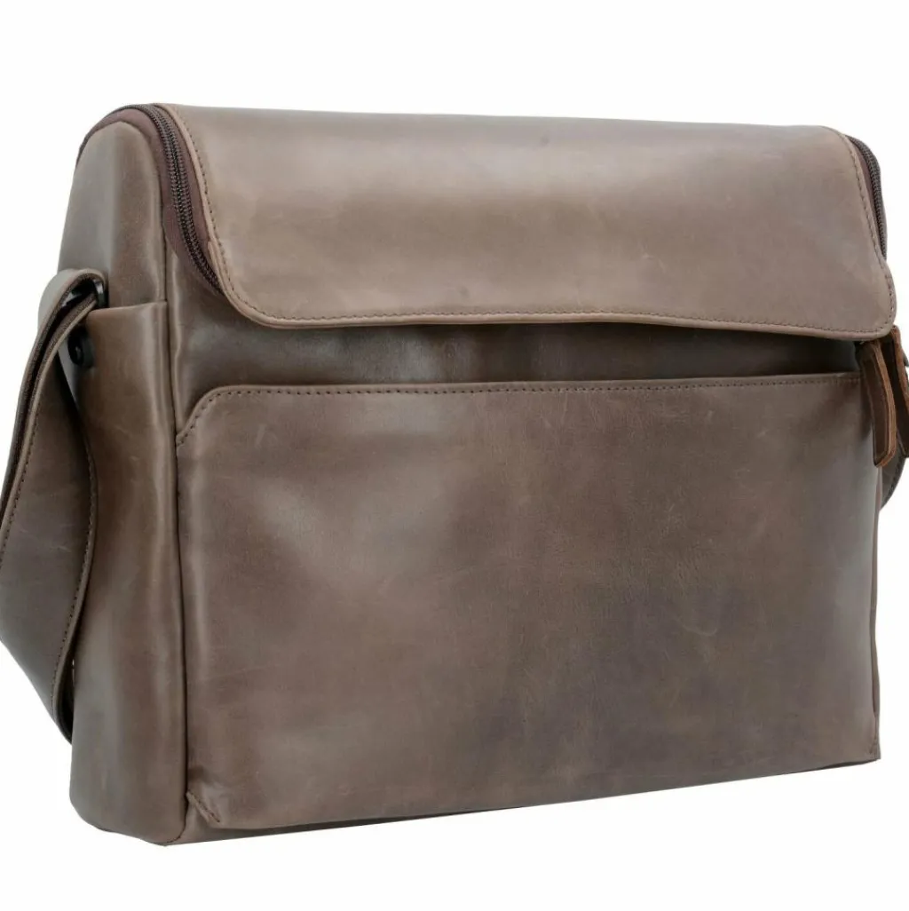 Harold's 2in1 Aktentasche Leder 36 cm Laptopfach taupe