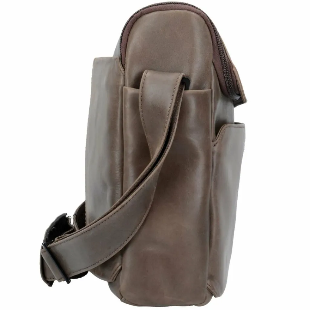 Harold's 2in1 Aktentasche Leder 36 cm Laptopfach taupe