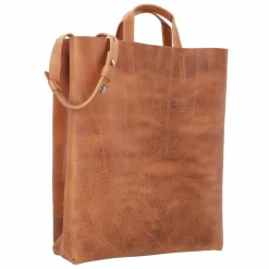 Harold's Shopper|Henkeltaschen<Paperbag Shopper Tasche Leder 33 cm cognac