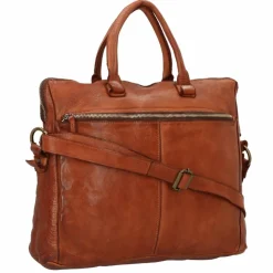 New Harold's Submarine Handtasche Leder 38 cm Laptopfach cognac