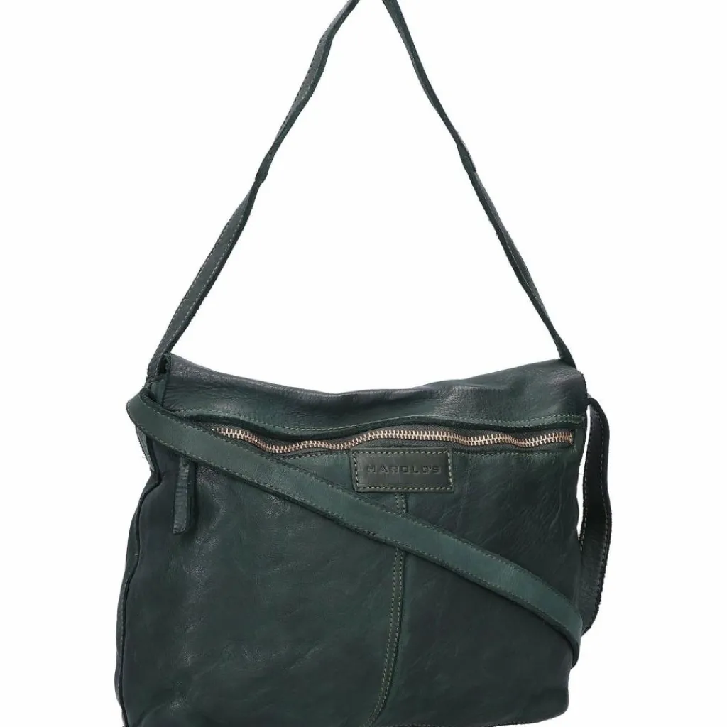 Harold's Schultertaschen<Submarine Schultertasche L Leder 28 cm grün