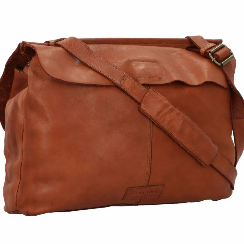 Harold's Henkeltaschen|Schultertaschen<Submarine Schultertasche Leder 45 cm cognac