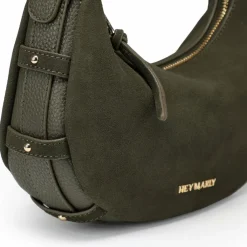 Hey Marly Schultertaschen|Henkeltaschen<Lifetime Sister Suede Schultertasche Leder 25 cm forest