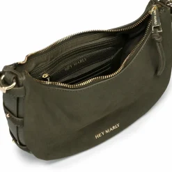Hey Marly Schultertaschen|Henkeltaschen<Lifetime Sister Suede Schultertasche Leder 25 cm forest