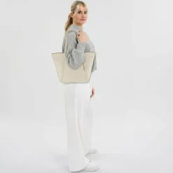 Outlet Hey Marly Pretty Wonder Nylon Shopper Tasche M 50 cm crema