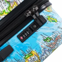 Heys Koffersets 3-Teilig|Koffersets Als Hartgepäck<Black Camo 4 Rollen Kofferset 3-teilig mit Dehnfalte world map