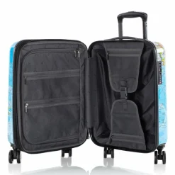 Heys Hartgepäck Kabinengepäck|4-Rollen Kabinentrolleys<Black Camo 4 Rollen Kabinentrolley S 53 cm mit Dehnfalte world map