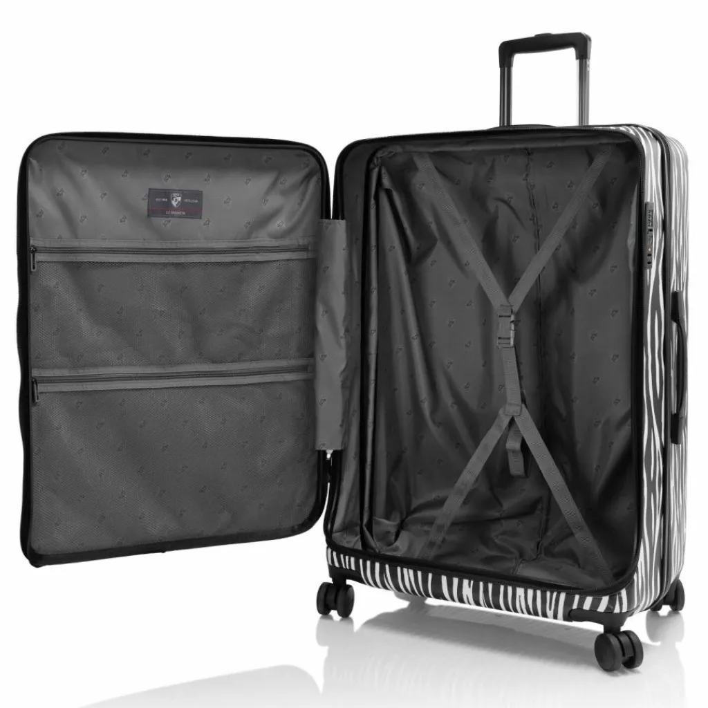 Clearance Heys EZ Fashion 4 Rollen Trolley L 76 cm mit Dehnfalte zebra