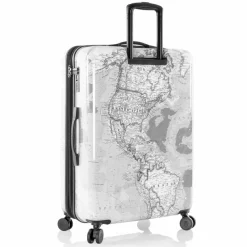 Heys Hartgepäck|4-Rollen Koffer<Fashion 4 Rollen Trolley L 76 cm mit Dehnfalte black-white world map
