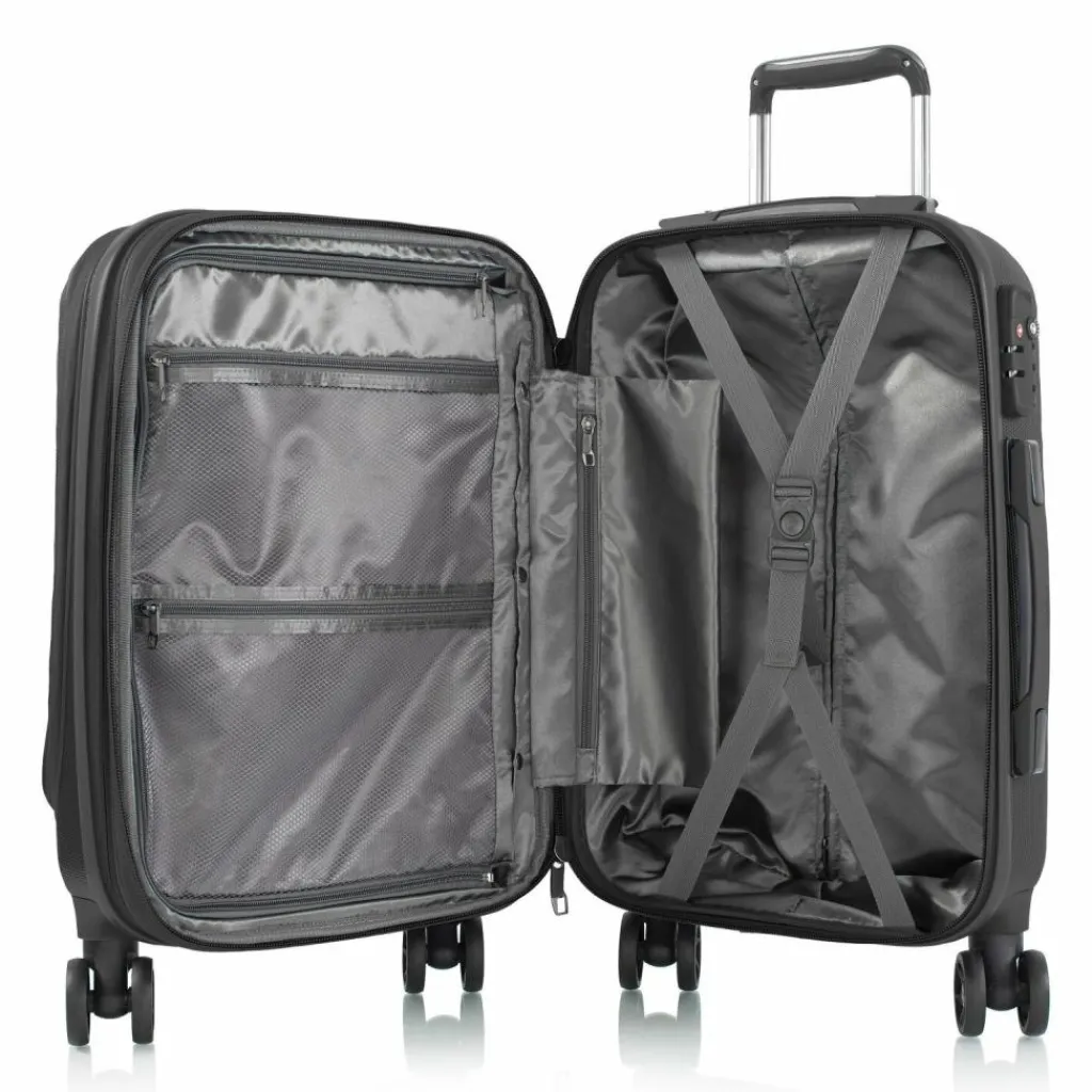 Heys Vantage 4 Rollen Kabinentrolley S 55 cm mit Dehnfalte black