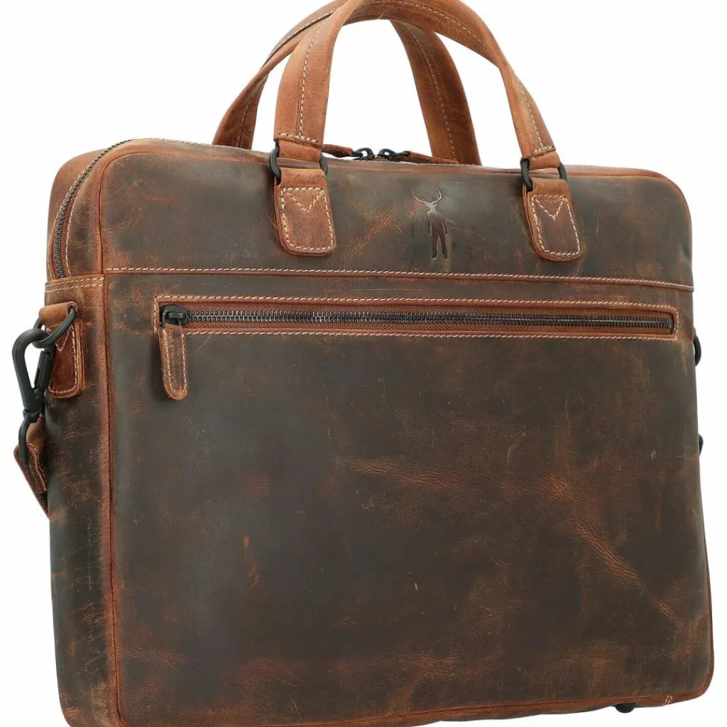 Jack Kinsky Laptoptaschen|Aktentaschen<Baltimore 8 Aktentasche Leder 40 cm Laptopfach cognac
