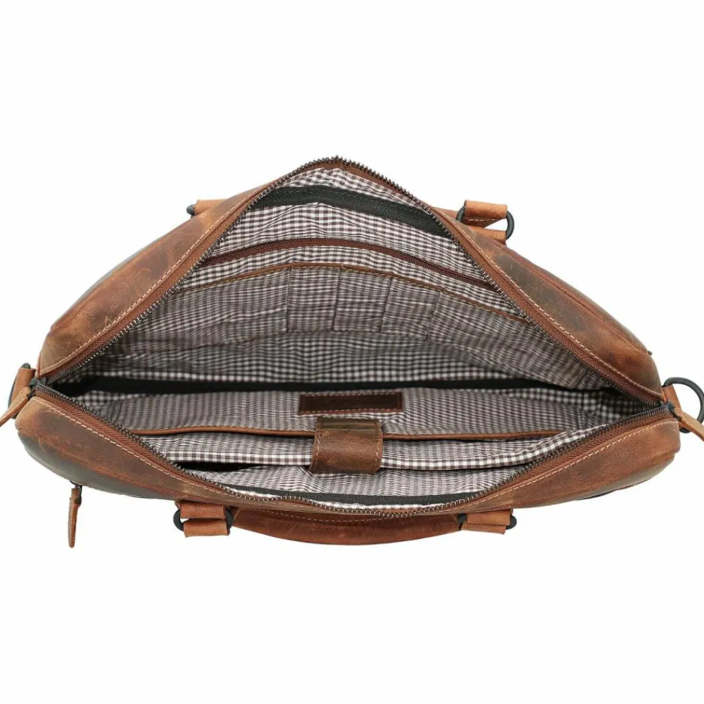 Jack Kinsky Laptoptaschen|Aktentaschen<Baltimore 8 Aktentasche Leder 40 cm Laptopfach cognac