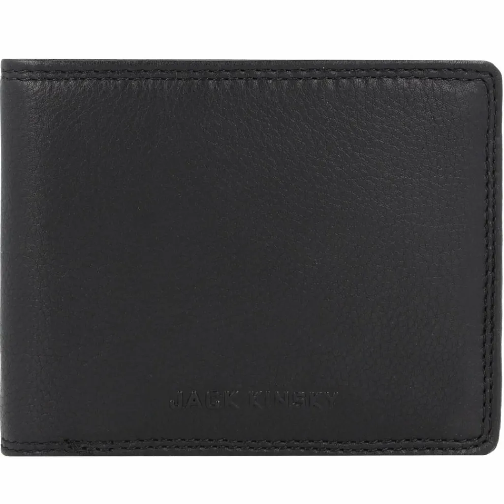 Jack Kinsky Herrengeldbörsen Querformat<Brisbane Geldbörse RFID Schutz Leder 13 cm schwarz