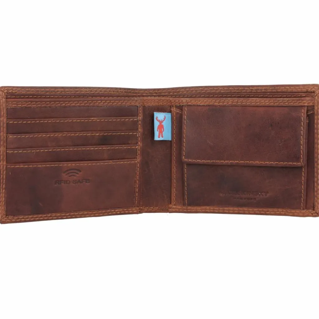 Jack Kinsky Herrengeldbörsen Querformat<Monterey Geldbörse RFID Schutz Leder 11.5 cm cognac