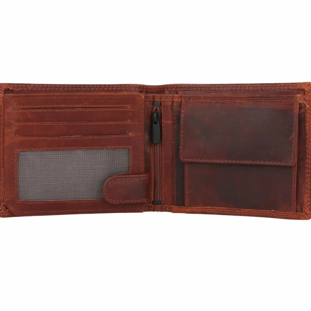 Jack Kinsky Herrengeldbörsen Querformat<Monterey Geldbörse RFID Schutz Leder 13 cm cognac