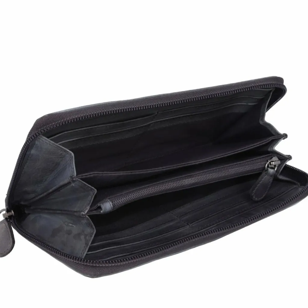 Jack Kinsky Damengeldbörsen Querformat<Nelson Geldbörse RFID Leder 20 cm anthrazit