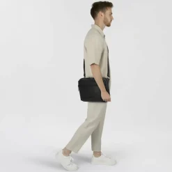 Discount Jack Kinsky Porto Umhängetasche Leder 33 cm schwarz