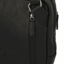Discount Jack Kinsky Porto Umhängetasche Leder 33 cm schwarz