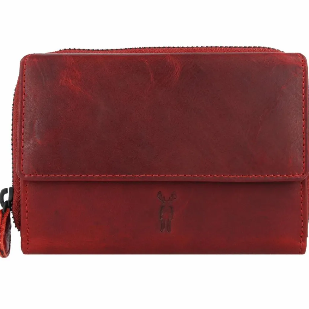 Discount Jack Kinsky Risör Geldbörse RFID Schutz Leder 14 cm rot