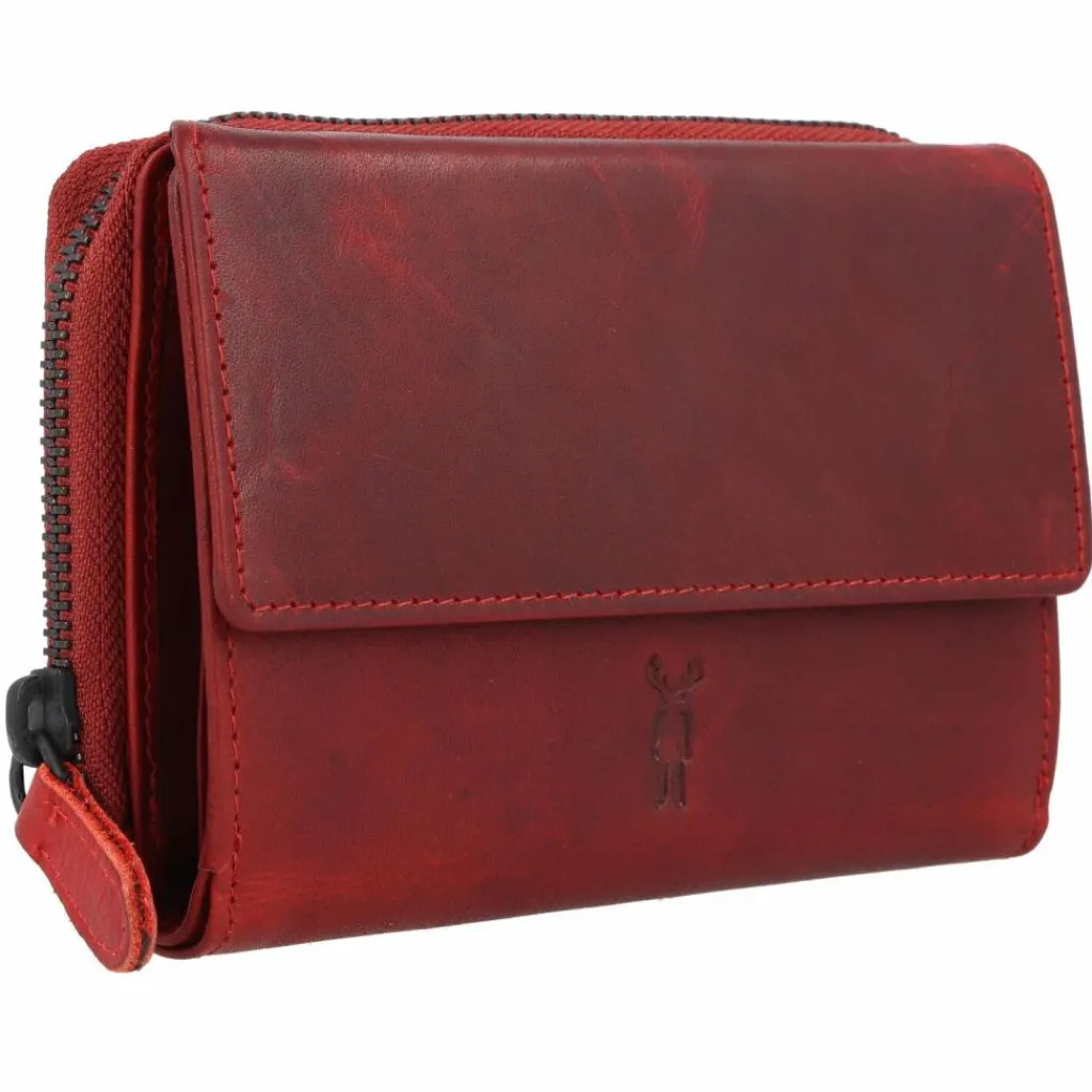 Discount Jack Kinsky Risör Geldbörse RFID Schutz Leder 14 cm rot