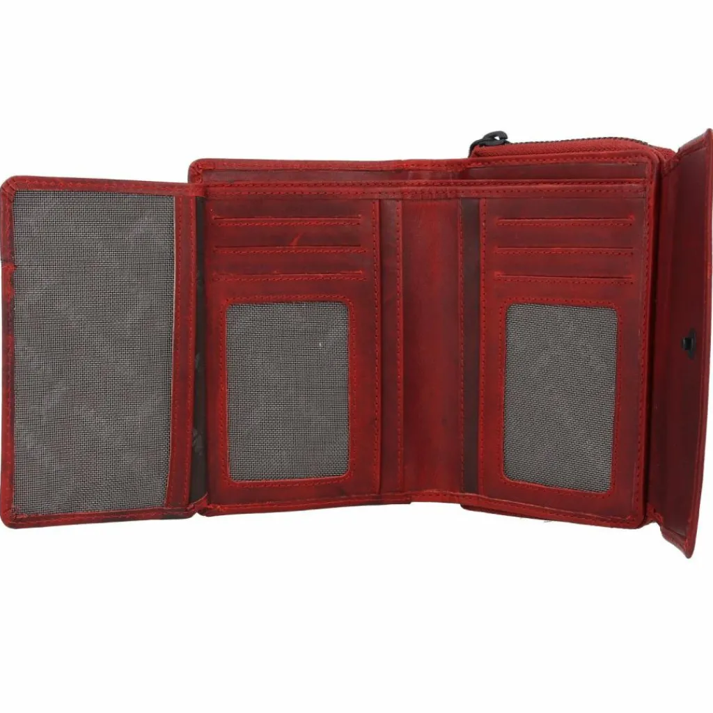 Discount Jack Kinsky Risör Geldbörse RFID Schutz Leder 14 cm rot