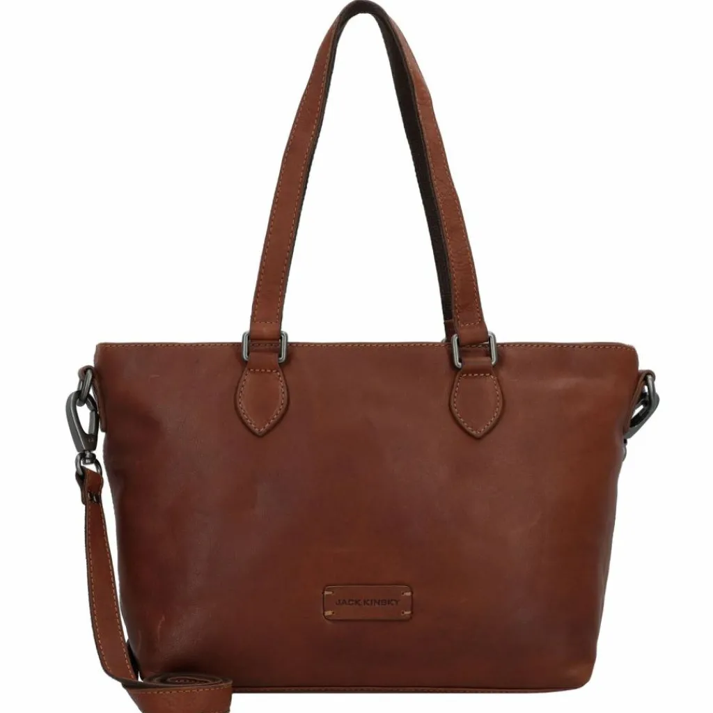 Jack Kinsky Schultertaschen<Schultertasche Leder 27 cm cognac