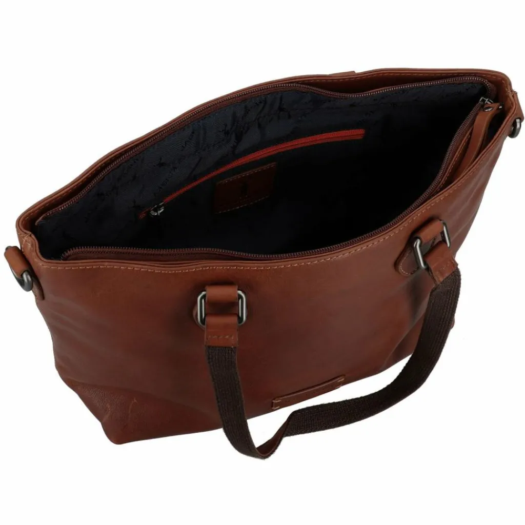 Jack Kinsky Schultertaschen<Schultertasche Leder 27 cm cognac