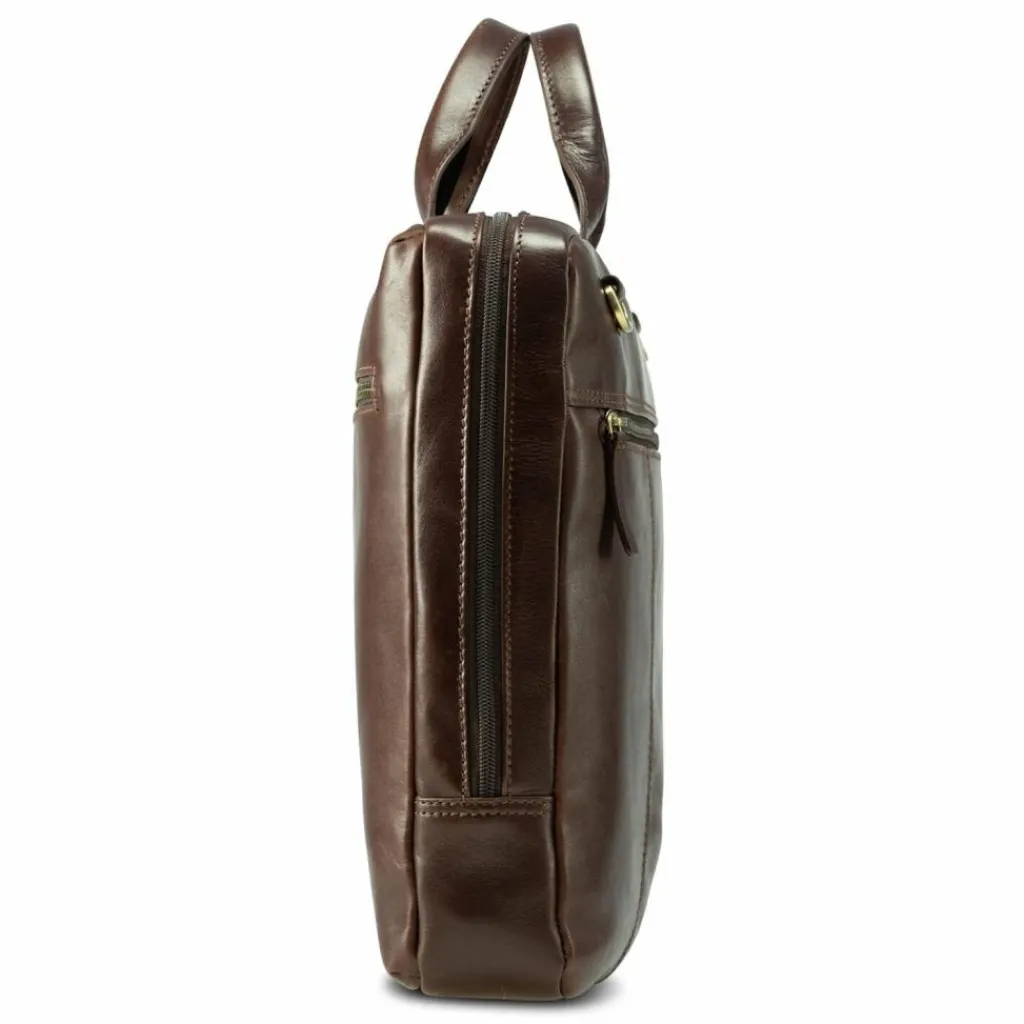 Sale Jost Skagen Aktentasche Leder 38 cm Laptopfach redbrown