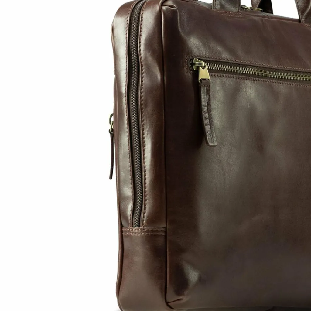 Sale Jost Skagen Aktentasche Leder 38 cm Laptopfach redbrown