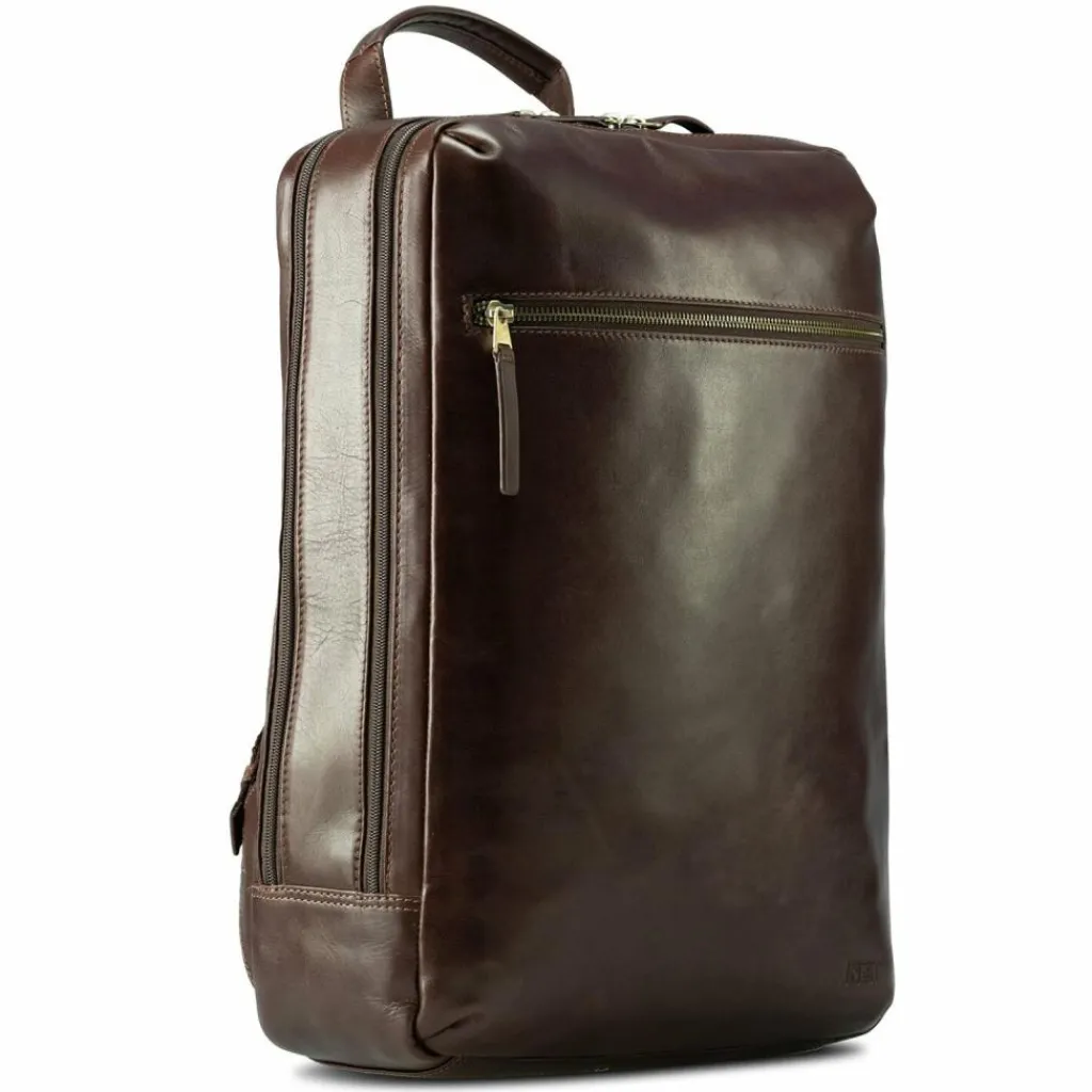 Jost Skagen Business-Rucksack Leder 42 cm Laptopfach redbrown