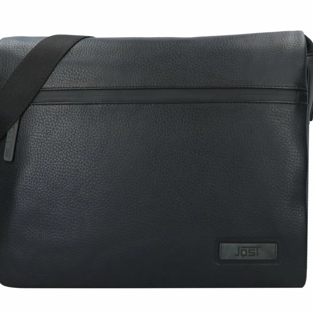 Jost Messenger Bags|Laptoptaschen<Stockholm Messenger Tasche Leder 38 cm Laptopfach schwarz
