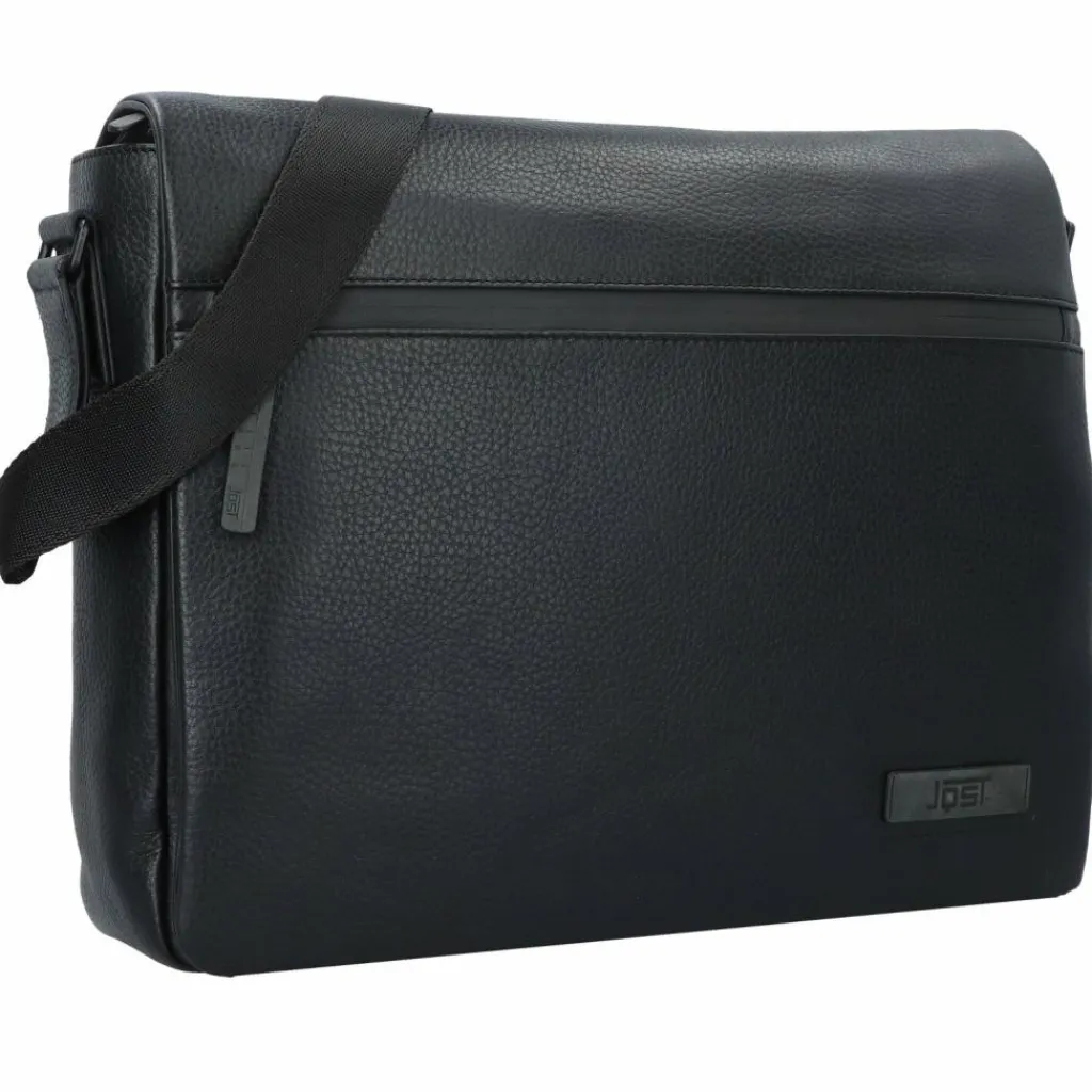 Jost Messenger Bags|Laptoptaschen<Stockholm Messenger Tasche Leder 38 cm Laptopfach schwarz