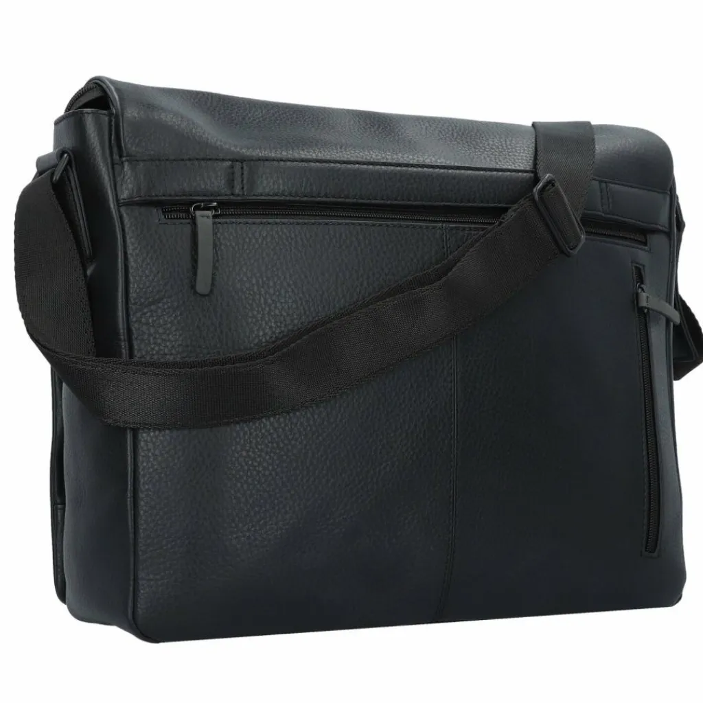 Jost Messenger Bags|Laptoptaschen<Stockholm Messenger Tasche Leder 38 cm Laptopfach schwarz