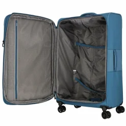 Jump Weichgepäck|4-Rollen Koffer<Monthélys 4 Rollen Trolley 78 cm mit Dehnfalte blue