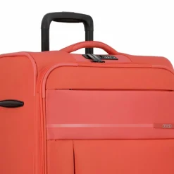 Jump Weichgepäck|4-Rollen Koffer<Monthélys 4 Rollen Trolley 67 cm mit Dehnfalte coral