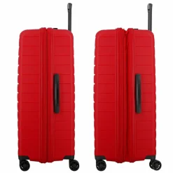 Jump Hartgepäck|4-Rollen Koffer<Striper 4 Rollen Trolley 77 cm mit Dehnfalte red