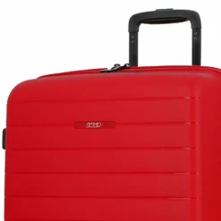 Jump Hartgepäck|4-Rollen Koffer<Striper 4 Rollen Trolley 77 cm mit Dehnfalte red
